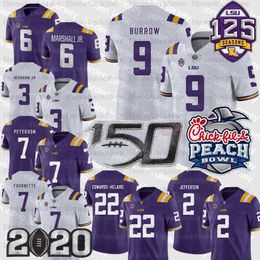 NEW Football Jerseys NCAA Ja'Marr Chase Joe Burrow Justin Jefferson Clyde Edwards Helaire Derrius Guice Beckham Jr. LSU Tigers Custom Jerseys