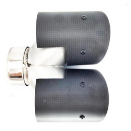 63mm Inlet Carbon Fibre Car Exhaust Tip Twin Dual Pipe Tail Muffler