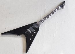 Black V Electric Guitar with Rosewood Fingerboard Strings Through Body Can be Customised As Request