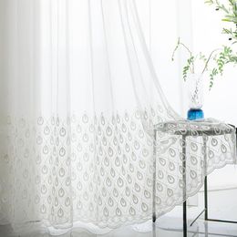 Curtain Nordic Embroidered Solid Colour Hundred Matching Yarn White Tulle Window Curtains For Living Room Bedroom Luxury French