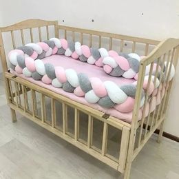 Bed Rails Baby Crib Bumper Braid Knot Pillow Cushion born Cot t for Room Decor 1M/2M/3M/4M 221209