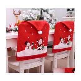 Christmas Decorations 30Pcs Chair Back Er Decoration Chairs Hat For Home Dinner Table Xmas Ers Dh0139 Drop Delivery Garden Festive P Dh8Sv