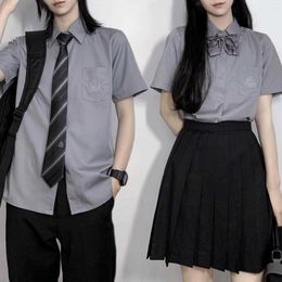 Clothing Sets JK/DK Uniform Embroidered Shirt Male Female Student Preppy Style Short Sleeve Japanese School