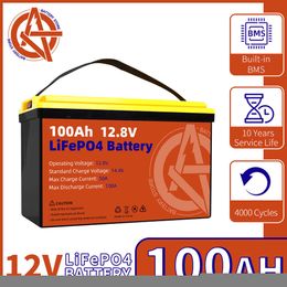 LiFePO4 Battery 12V 24V 100Ah 200Ah Lithium Iron Phosphate Battery Built-in BMS For Campers Solar Power System RV Trolling Motor