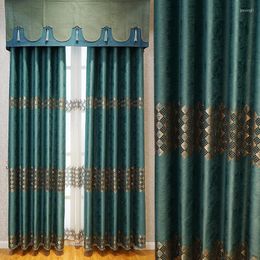 Curtain Embroidered Curtains Guest Dining Room Bedroom Floor-to-ceiling Window Sequin Embroidery Craft Thickening Blackout Fabric
