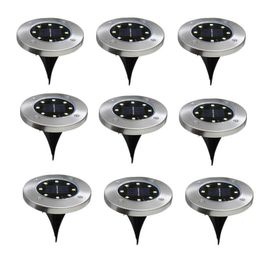 4pcs Solar Powered Ground Light lamps Waterproof Garden Pathway Deck Lights With 8 LED Lamp for Home Yard Driveway Lawn Road