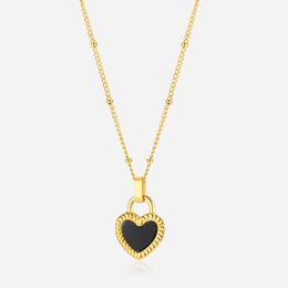Love necklace pendant titanium steel fashion heart shaped pendant Jewellery double-sided versatile