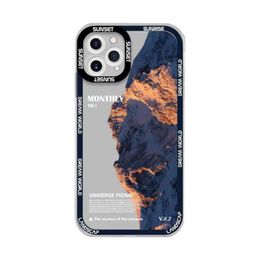 Road landscape painting Phone Cases For iPhone 14 13 12 11 Pro XS Max X XR 7 8 Plus Soft Silicone Camera Lens Protect Cover