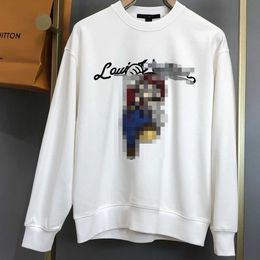 Erkek Hoodies Sweatshirts Moda Markası 2022 Yeni Bahar ve Sonbahar Kazak Yuvarlak Boyun Erkekler ve Erkek Sevenler Gevşek Trend Çok Yönlü Ceket Kalın Büyük Boy Erkekler T221209