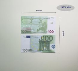 Fake Money Banknote 5 10 20 50 100 US Dollar Euros Realistic Toy Bar Props Prop Currency Euro Faux Copy 100 PCSPack Children Gift7460165