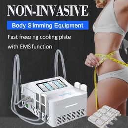 Portable EMS Shaping Body Cryolipolysis Cooling Machine 4 Cryo Plates Fat Freezer Muscle Stimulator Salon Massager Device