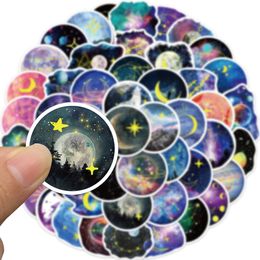 Wholesale 50Pcs Moonlight Stickers Skate Accessories Vinyl Waterproof Sticker For Skateboard Laptop Luggage Phone Case Decals Party Decor