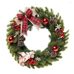 Christmas Decorations Artificial Wreath Green Crestwood Spruce Decorated With Pine Cones Berry Clusters Frosted Branches Collectio