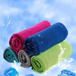 Titanium Sport Accessories 30X90CM Ice Cold Sports Towel Cooling Summer Sun stroke Exercise Polyester Soft Breathable 10 Colors C1209