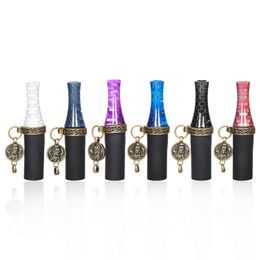 Latest Smoking Portable Removable Hookah Shisha Waterpipe Handle Silicone Hose Filter Colorful Holder Pipes Pendant Necklace Snakeskin Resin Cone Cigarette DHL