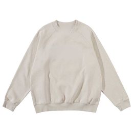 Men's Hoodies Sweatshirts double thread 2022 flocked round neck sweater high street loose couple Pullover