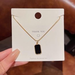 Choker Geometric Double-sided Necklace For Woman Light Luxury Personality Square Brand Temperament Clavicle Chains