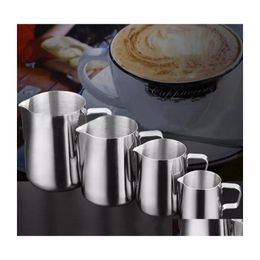 Mugs Espresso Coffee Pitcher Kitchen Stainless Steel Milk Frothing Jug Barista Craft Latte Flower Cup Drop Delivery Home Garden Dini Dhz10