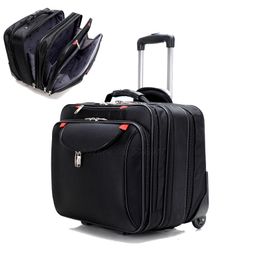 Suitcases High quality suitcase 18 inch boarding luggage on wheels Oxford trolley Case Portable Business valise Computer trip bag 221208