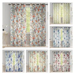 Curtain Window Treatments Colorful Flower Curtain for Living Room Elegant Abstract Curtain Floral Vine Print Window Drapes High Shading7090 2 panels 221208