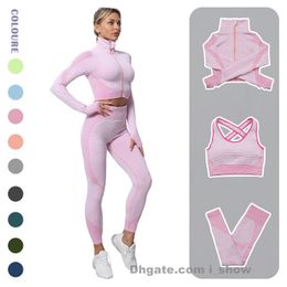 Seamless Yoga Outfits Running Trousers High Waist Yoga Pants Push Up Workout Clothes Female Gym Bra Clothing Fitenss Wear Women Sportswear Ladies Training Suits