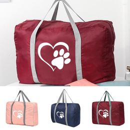 Duffel Bags Foldable Travel Women Portable Clothing Organiser Handbags Large Capacity Duffle Bag Love Pattern Accessories