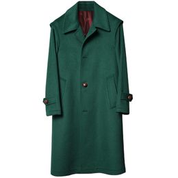 Men's Wool Blends Wool Men's Coat Long Classic Loden Hunting Winter Jacket Elegant Classic Thick Loose Cape Retro Clothing for Men Fashion 221208