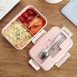 Dinnerware Sets Ecofriendly Bento Box 1000ml Student Office Outdoor Travel Adult Children Lunch Microwave Heated Container Meal Prep