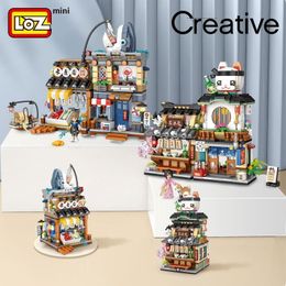 Блоки Loz Building Blocks Blocks японский вид улицы Вид Izakaya Aquatic Product Mine Mini Маленькие частицы Собранные игрушечные головоломки девочка 221209