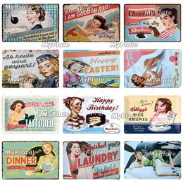 Kitchen Woman Metal Painting Bar Pub Decor Plaque sign Vintage Crafts Home Decor Paintings Plaques Art Pin up Poster 20cmx30cm Woo