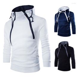 Men's Hoodies JD61 Autumn And Winter Fashion Double Zipper Cardigan Color Contrast Hooded Jacket Sweater Brand