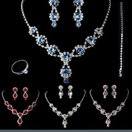 Festive Rhinestone Necklace Earrings Ring Bracelet Collar Small Design Pendant Full Diamond Collar Chain Fairy Girl Choker