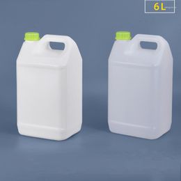 Storage Bottles 6 Litre HDPE Container Plastic Sealing Bottle Food Grade Square Liquid Jerry Can For Gel Shampoo Multipurpose 1Pc