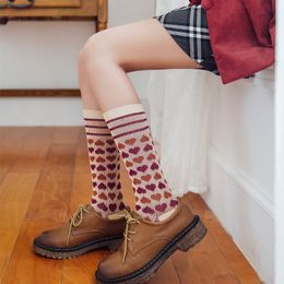 Socks children can match up with tall tube in autumn Japanese style is cute