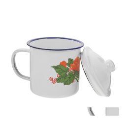 Mugs 1 Pc Durable Enamel Drinking Mug Cup Office Creative White Drop Delivery Home Garden Kitchen Dining Bar Drinkware Dhuyi