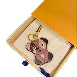Unisex Brand Designer Keychains Dog Aolly Metal Handmade Fashion Key Ring Men Women Pendant Pattern Car Keychain Jewelry with box