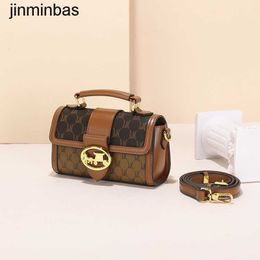 50% Discount in Stores 2023 Fashion Bag Bag Women's New Brand Old Flower Texture Crossbody Small Handheld Square
