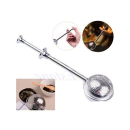 Coffee Tea Tools High Quality Strainer Convenient Ball Shaped Stainless Steel Sier Push Style Infuser Tool Sn626 Drop Delivery Hom Dhfbs