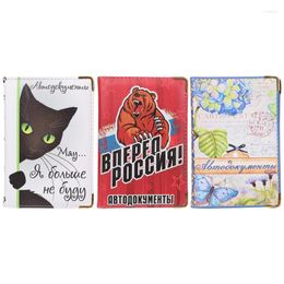 Card Holders Cartoon Russian Case Cover For Car Driver's Licence ID Holder Wallet