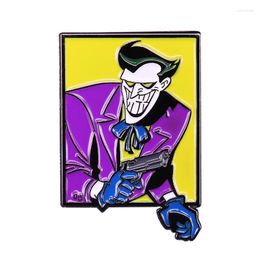 Brooches Animated Joker Pin Squared Clown Movie Aesthetic Decor