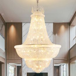 American K9 Crystal Chandeliers Lights Fixture LED Modern Romantic Chandelier European Luxury Hanging Lamps Home Villa Loft Stair Way Hall Lobby Parlor Droplight