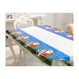 Christmas Toy Disposable Tablecloth Pvc Tablewear Merry Rectangar Printed Cartoon Tablewears Fancy Dish Table Cloth Drop Delivery To Dh69C