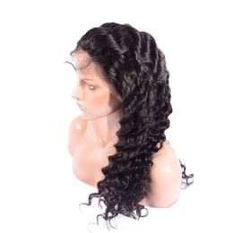 Indian 100% Human Hair HD 13X4 Lace Front Wig Deep Wave Natural Colour 150% 180% 210% Density Pre Plucked 10-34inch