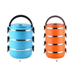 Dinnerware Sets Luch Case Stackable Stainless Container Microwavable Steel Thermal Lunchbox Home Kitchen Picnic Office Kids Tools