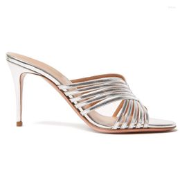 Sandals Women Stiletto Thin High Heel Slide Sandal Sexy Bridals Wedding Evening Party Shoe Open Toe Fashion Summer Lady CHC