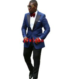 Custom Made One Button Groom Tuxedos jacket Men Suits Peak Lapel Groomsmen Wedding Prom Man Blazer Colour Optional 18