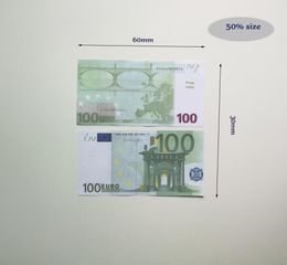 Fake Money Banknote 5 10 20 50 100 US Dollar Euros Realistic Toy Bar Props Prop Currency Euro Faux Copy 100 PCSPack Children Gift7021880