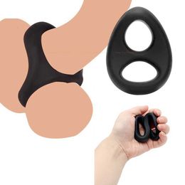 コックリングセックスおもちゃ遅延ペニスリング射精デュアルロック長持ちする硬い柔らかいシリコーンセックスおもちゃ男性のためのコック