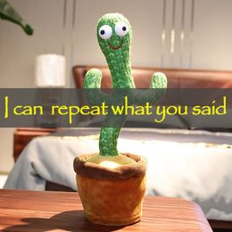 Decorative Objects Figurines Lovely Talking Toy Dancing Cactus Doll Speak Talk Sound Record Repeat Kawaii s Children Kids Education Gift 221208