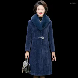 Women's Wool Winter Parka Coat Women's 2022 Noble Middle-aged Warm Coats Autumn And Long Thick Sheep Shearing Overcoat